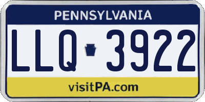 PA license plate LLQ3922