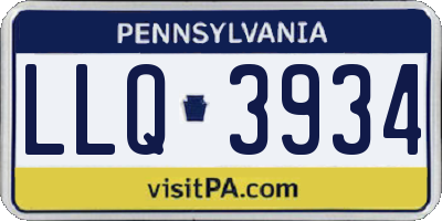 PA license plate LLQ3934