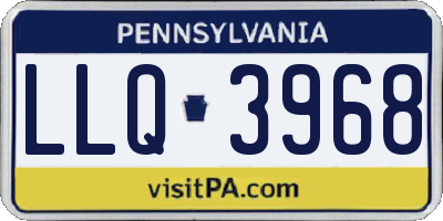 PA license plate LLQ3968