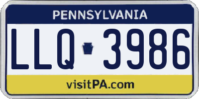 PA license plate LLQ3986