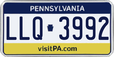 PA license plate LLQ3992