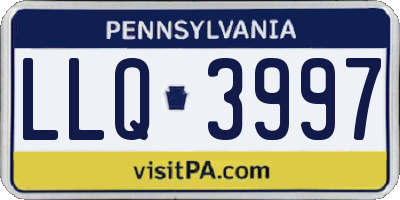 PA license plate LLQ3997