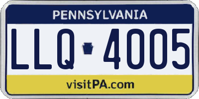 PA license plate LLQ4005
