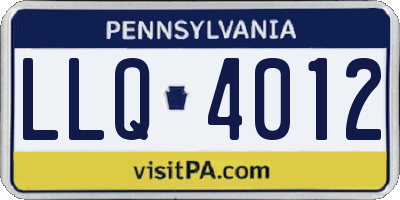 PA license plate LLQ4012