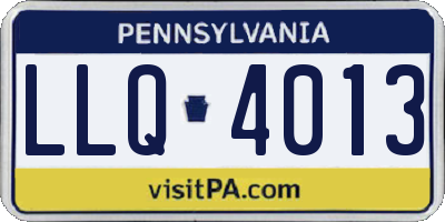PA license plate LLQ4013