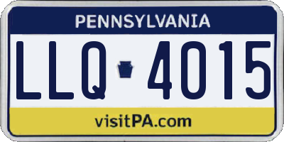 PA license plate LLQ4015