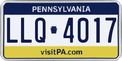 PA license plate LLQ4017