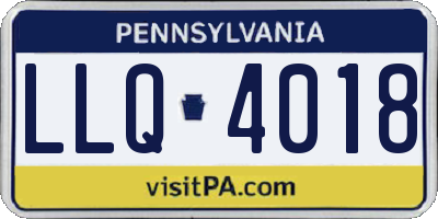 PA license plate LLQ4018