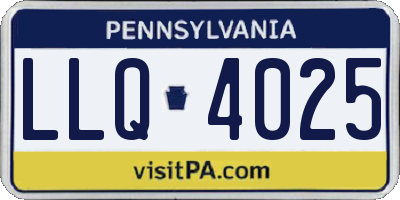 PA license plate LLQ4025