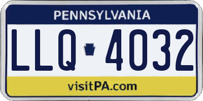 PA license plate LLQ4032