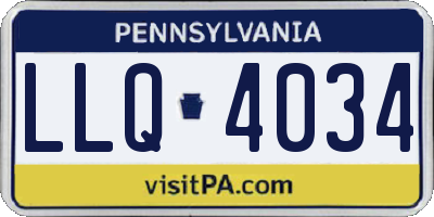 PA license plate LLQ4034