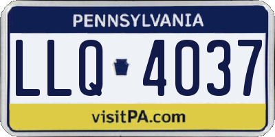 PA license plate LLQ4037