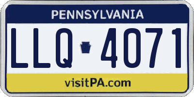 PA license plate LLQ4071