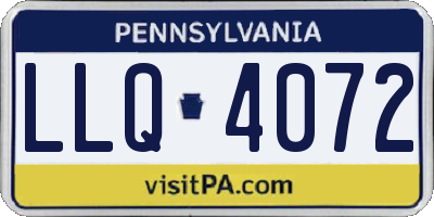 PA license plate LLQ4072
