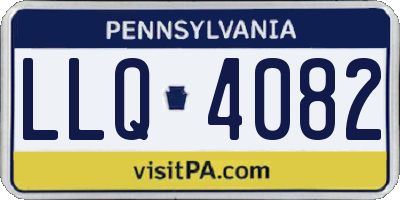 PA license plate LLQ4082