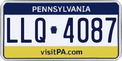 PA license plate LLQ4087