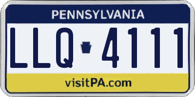 PA license plate LLQ4111