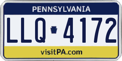 PA license plate LLQ4172