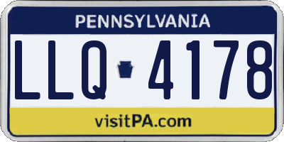 PA license plate LLQ4178