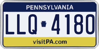 PA license plate LLQ4180
