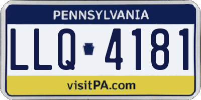 PA license plate LLQ4181