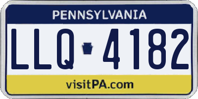 PA license plate LLQ4182