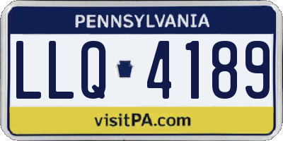 PA license plate LLQ4189