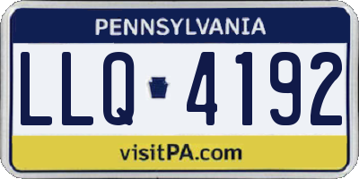 PA license plate LLQ4192