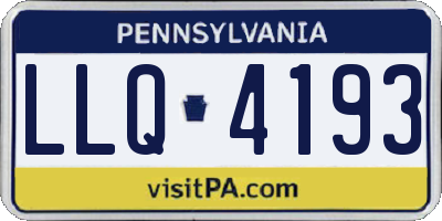 PA license plate LLQ4193