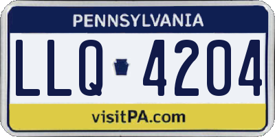 PA license plate LLQ4204