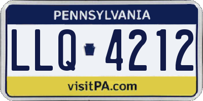 PA license plate LLQ4212