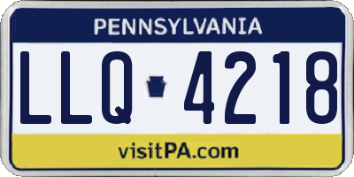 PA license plate LLQ4218