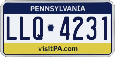 PA license plate LLQ4231