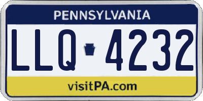 PA license plate LLQ4232