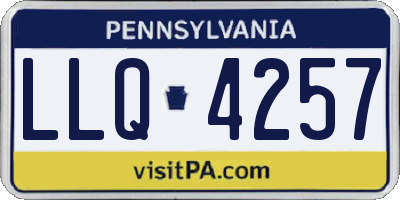 PA license plate LLQ4257