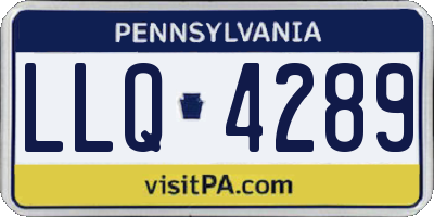 PA license plate LLQ4289