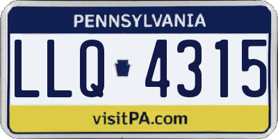 PA license plate LLQ4315