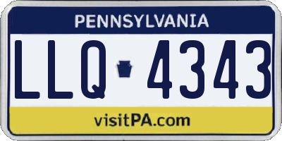 PA license plate LLQ4343