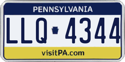 PA license plate LLQ4344