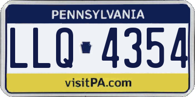 PA license plate LLQ4354