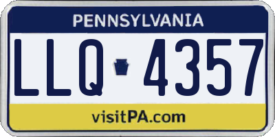 PA license plate LLQ4357