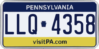 PA license plate LLQ4358