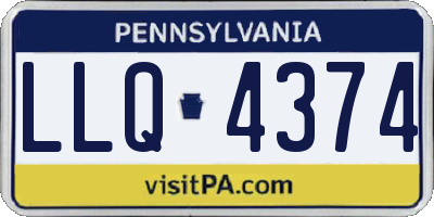 PA license plate LLQ4374