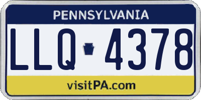 PA license plate LLQ4378