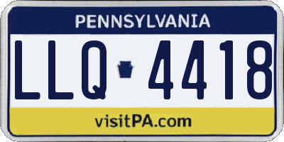 PA license plate LLQ4418