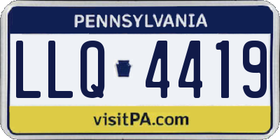 PA license plate LLQ4419