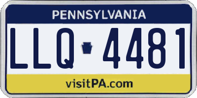 PA license plate LLQ4481