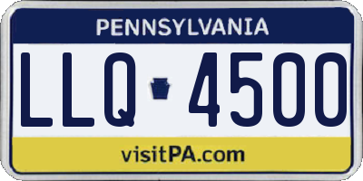 PA license plate LLQ4500