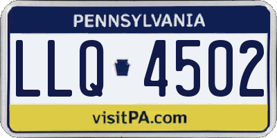 PA license plate LLQ4502