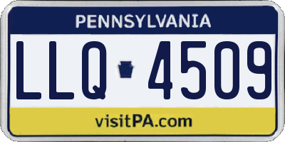 PA license plate LLQ4509
